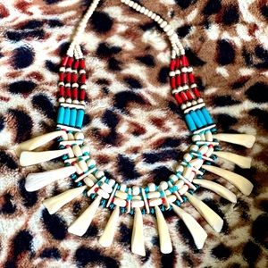 Boho Tribal Tooth Necklace